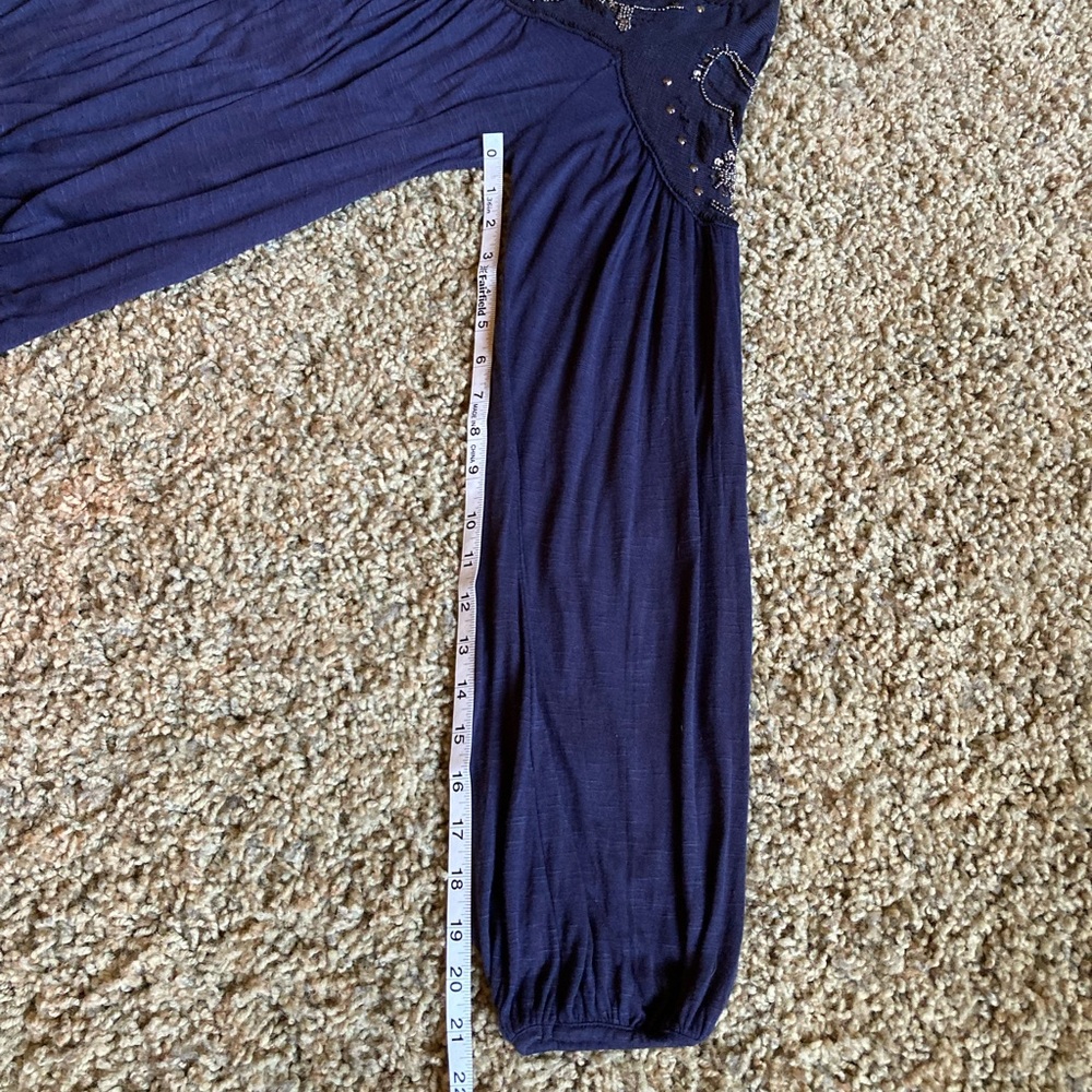 Free People Blue Embellished Top DEFECTS NWT - Picture 7 of 16